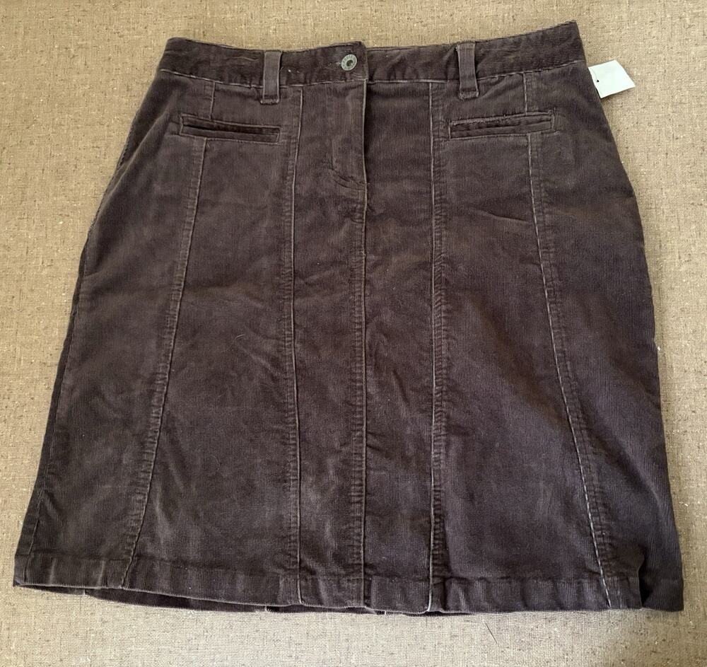 Vintage Corduroy Skirt NWT Route 66 Brown Size 10 Cotton Spandex